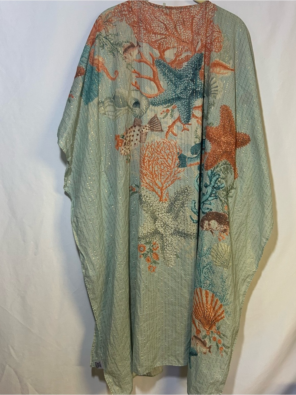 Aratta Silent Journey Ocean View Kimono Coverup One Size Boho Tassel Flowy - Picture 2 of 11